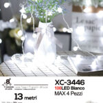 Catena luminosa da 13 metri a forma di perline con 100LED REFLEX luce fredda per uso interno/esterno 8 giochi luce