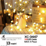 Catena luminosa da 13 metri a forma di perline con 100LED REFLEX luce calda per uso interno/esterno 8 giochi luce