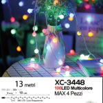 Catena luminosa da 13 metri a forma di perline con 100LED REFLEX luce multicolor per uso interno/esterno 8 giochi luce