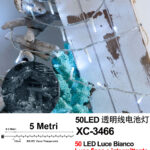 Catena luminosa 50 LED luce bianca da 5 metri alimentazione a batterie (non incluse) per uso interno funzione timer on/off