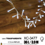 Catena luminosa 36 LED REFLEX luce bianca da 3,9 metri alimentazione a batterie (non incluse) per uso interno funzione timer on/off