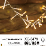 Catena luminosa 36 LED REFLEX luce calda da 3,6 metri alimentazione a batterie (non incluse) per uso interno funzione timer on/off