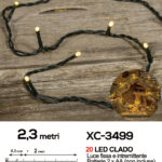 Catena luminosa 20 LED luce calda da 2,3 metri alimentazione a batterie (non incluse) per uso interno funzione timer on/off