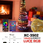 Albero di Natale luce LED RGB controllo tramite app e telecomando
