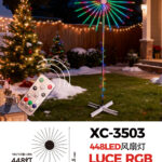 Ventilatore luminoso a LED RGB altezza 3,5 metri con controllo telecomando IP44 per uso interno esterno