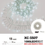 Catena luminosa da 18 metri con 1000 LED luce fredda 800LED luce fissa 200LED luce intermittente flash per uso interno/esterno funzione timer on/off