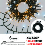 Catena luminosa 120 LED da 6 metri luce calda+flash luce fredda lampeggiante con 8 giochi di luce per uso interno/esterno e funzione timer on/off