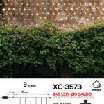 Tenda luminosa 9 metri con 240LED (210 luce calda fissa + 30luce intermittente bianca con flash) luce ip44 per uso interno esterno