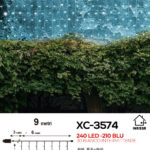 Tenda luminosa 9 metri con 240LED (210 luce blu fissa + 30luce intermittente bianca con flash) luce ip44 per uso interno esterno