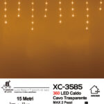 Tenda luminosa da 12 metri con 360 LED REFLEX luce calda 8 giochi luce alimentazione a corrente per uso interno/esterno