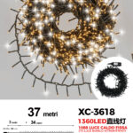 Catena luminosa da 37 metri con 1360 LED luce calda+luce fredda con flash chi di luce per uso interno/esterno funzione timer on/off