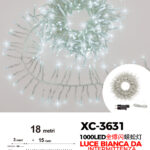 Catena luminosa da 18 metri con 1000 LED luce fredda intermittente con flash per uso interno/esterno funzione timer on/off