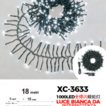 Catena luminosa da 18 metri con 1000 LED luce fredda fissa+intermittente con flash per uso interno/esterno funzione timer on/off