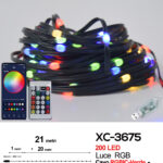 Catena luminosa 200 LED RGB lunghezza 21 metri