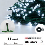 Catena luminosa da 11 metri con 100 LED luce fredda per uso interno/esterno 8 giochi luce
