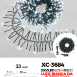 Catena luminosa da 33 metri con 2000 LED luce fredda intermittente con flash per uso interno/esterno funzione timer on/off