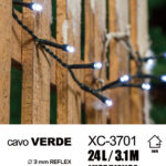 Catena luminosa 24 LED REFLEX luce bianca da 3,1 metri alimentazione a corrente per uso interno