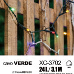 Catena luminosa 24 LED REFLEX luce multicolor da 3,1 metri alimentazione a corrente per uso interno