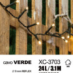 Catena luminosa 24 LED REFLEX luce calda da 3,1 metri alimentazione a corrente per uso interno