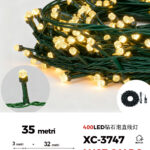 Catena luminosa da 35metri con 400LED luce calda per uso interno/esterno 8 giochi luce