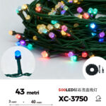 Catena luminosa da 43metri con 500LED luce multicolor per uso interno/esterno 8 giochi luce
