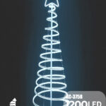 Albero luminoso di natale a spirale da 1200 LED luce fredda altezza 1,80 metri indicato per uso interno/esterno