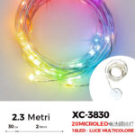 Catena luminosa 20 microLED REFLEX da 2,3 metri (16LED luce multicolor + 4luce multicolor intermittente alimentazione a pile per uso interno