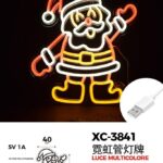 Figura luminosa Babbo Natale , 100 LED , multicolore, 40x40 cm, attacco USB