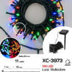 Catena luminosa pannello solare 100LED LUCE MULTICOLOR con 8 giochi luce