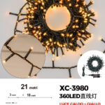 Catena luminosa da 21 metri con 360 LED luce calda per uso interno/esterno