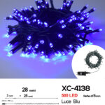 Catena luminosa 500 LED luce blu da 28 metri con 8 giochi di luce ip44 per uso interno esterno