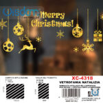 Adesivi natalizi con sfondo tema natalizio dorato per finestre e decorazioni dimensioni 50x60cm