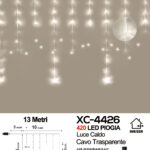 Tenda luminosa da 13 metri decorativa natalizia con 420 LED REFLEX luce calda effetto pioggia adatto per uso interno/esterno IP44