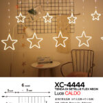 Tenda luminosa da 6 metri a forma di stelle natalizie con 8 LED luce calda alimentazione a corrente per uso interno/esterno con 8 giochi luce