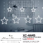 Tenda luminosa da 6 metri a forma di stelle natalizie con 8 LED luce fredda alimentazione a corrente per uso interno/esterno con 8 giochi luce