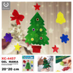 Adesivo Natalizo in gel a tema albero di Natale dimensione 20x20cm ideale da attaccare su finestre e vetrine