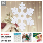 Adesivo Natalizo in gel a tema fiocco di neve dimensione 20x20cm ideale da attaccare su finestre e vetrine