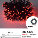 Catena luminosa 180 LED luce rossa da 12 metri con 8 giochi di luce ip44 per uso interno esterno