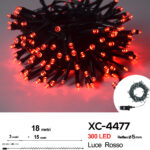 Catena luminosa 300 LED luce rossa da 18 metri con 8 giochi di luce ip44 per uso interno esterno