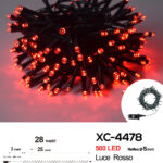 Catena luminosa 500 LED luce rossa da 28 metri con 8 giochi di luce ip44 per uso interno esterno