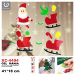 Adesivo in gel per decorazioni natalizie Babbo Natale dimensione 41x18cm cm ideale da attaccare su finestre e vetrine