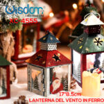 Addobbo decorativo Natalizio lanterna in ferro con Babbo Natale dimensioni 17x8,5cm