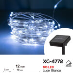 Catena luminosa pannello solare 100 MicroLED LUCE BIANCA con 8 giochi luce e funzione timer on-off