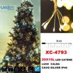 Catena luminosa da 6 metri 200 LED luce calda con 8 giochi luce per uso interno/esterno