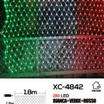 Tenda luminosa da 1,8 metri con 280 LED luce tricolore fissa a corrente per uso interno/esterno