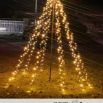 Albero luminoso di natale da 848 LED luce calda fissa altezza 3,5 metri indicato per uso interno/esterno