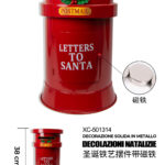 Cassetta lettere postale rossa decorativa Natalizia in metallo dimensioni 23,5x23,5x38cm