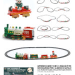 Trenino Natalizio + Pupazzo di neve con luci e musica da appendere sopra l'albero