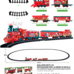 Trenino Natalizio rosso con luci e musica da appendere sopra l'albero