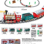 Trenino Natalizio rosso con vagoni luci e musica da appendere sopra l'albero